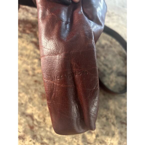 Jack Georges Voyager Horsehoe Leather Crossbody Bag Handstained GORGEOUS - Picture 5 of 15